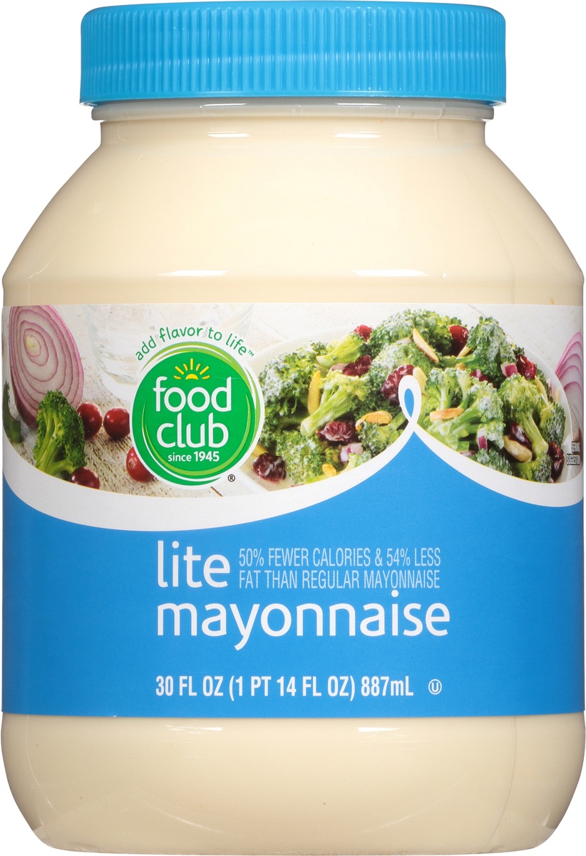slide 9 of 11, Food Club Lite Mayonnaise, 30 oz