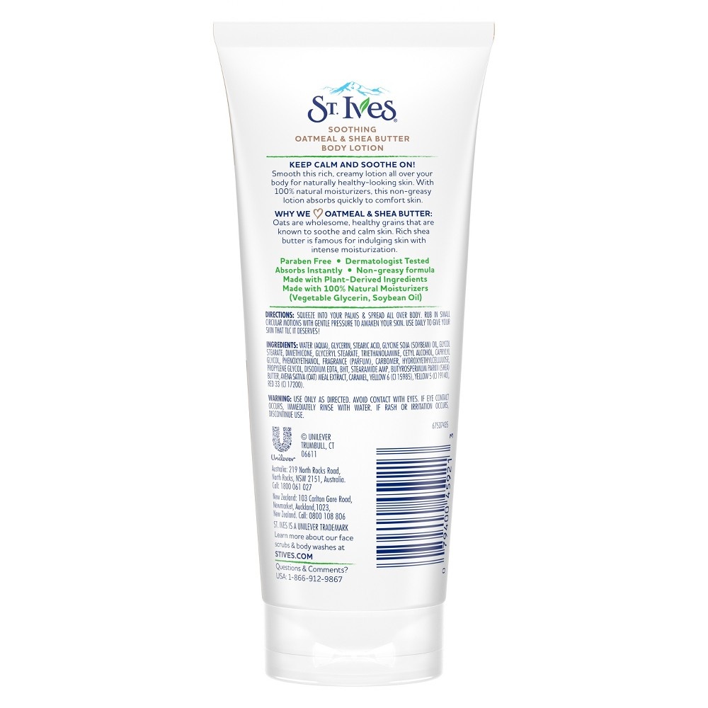 slide 3 of 3, St. Ives Soothing Oatmeal and Shea Butter Body Lotion, 7 oz