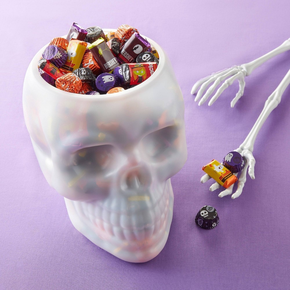 slide 3 of 5, Hershey's Halloween Miniatures Assortment in Skull Candy Bowl, 37 oz