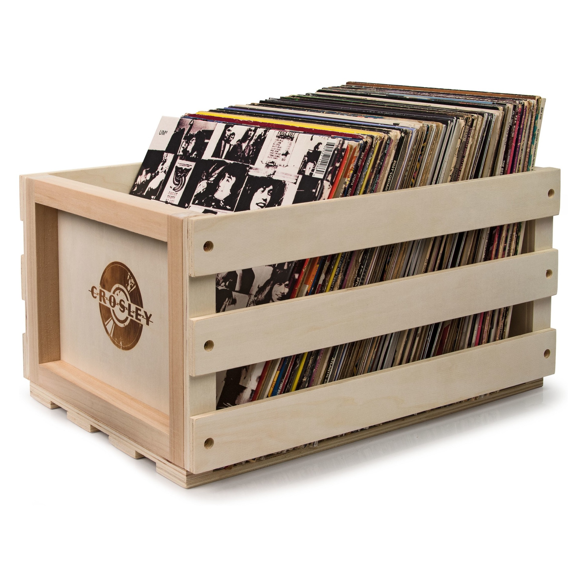 slide 1 of 4, Crosley Record Storage Crate Wooden, 1 ct