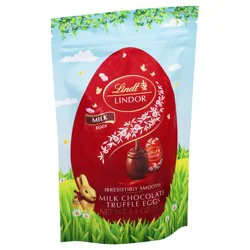 Lindt LINDOR Milk Chocolate Truffle Eggs, Milk Chocolate Candy Eggs with Milk Truffle Filling, 4.4 oz. Bag
