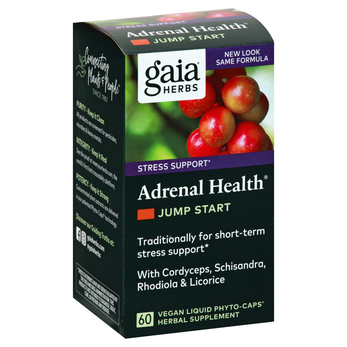 slide 3 of 13, Gaia Jump Start Vegan Liquid Phyto-Caps Adrenal Health 60 ea, 60 ct