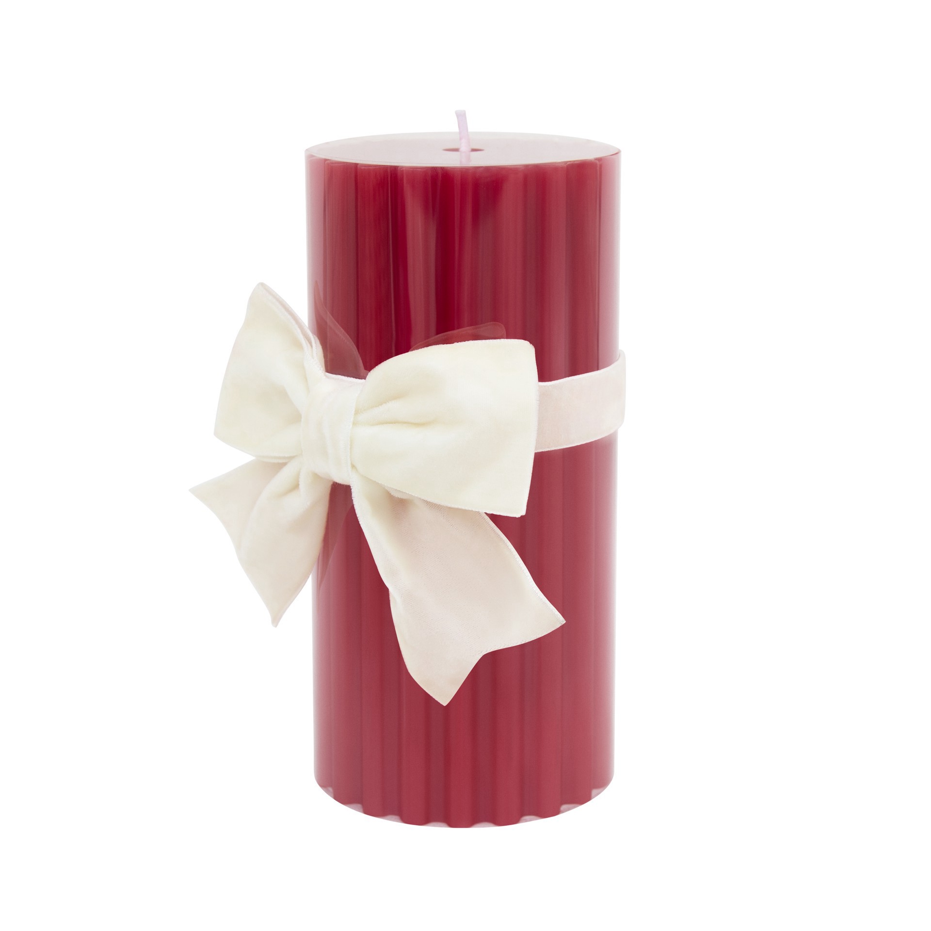 slide 3 of 4, Red With White Bow Sparkling Cider Scented Pillar Candle By Ashland, x 6