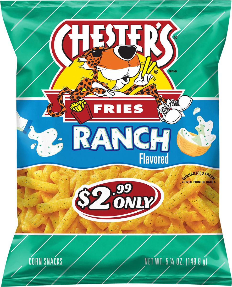 slide 2 of 8, Chester's Fries Corn And Potato Snacks Ranch Flavored 5 1/4 Oz, 5.25 oz