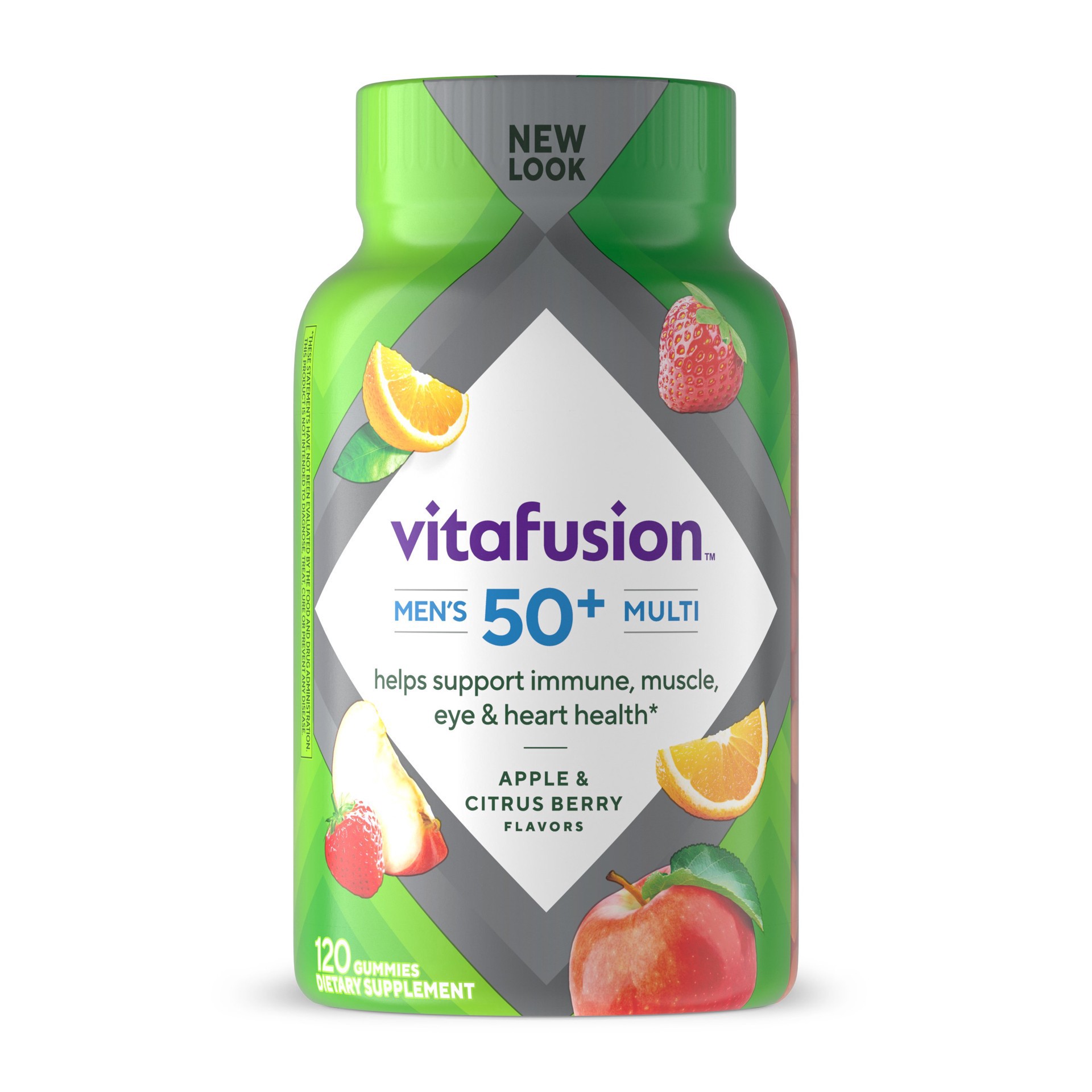 slide 1 of 1, Vitafusion Men's 50+ Multi Gummies - Apple & Citrus Berry, 120 ct