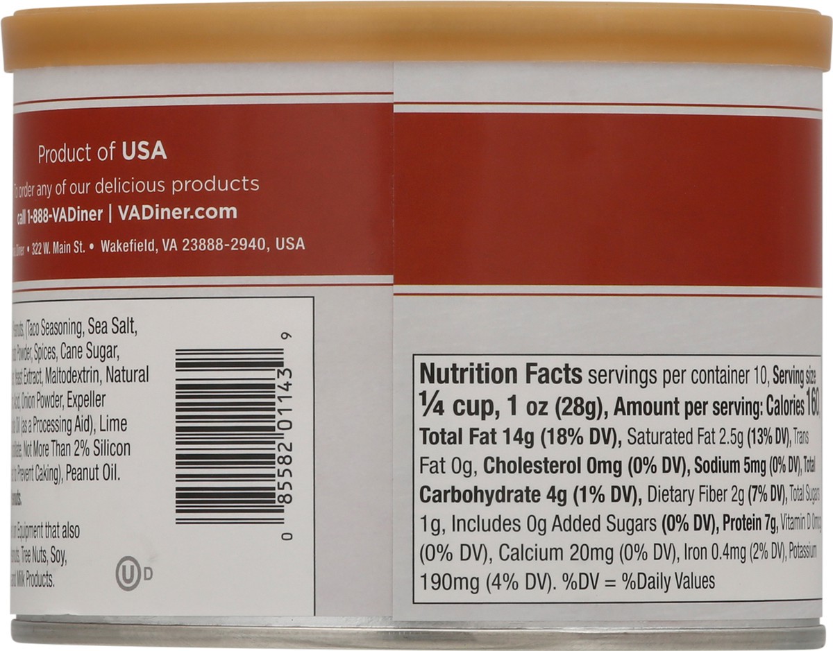 slide 4 of 9, Virginia Diner Street Taco Peanuts 10 oz Can, 10 oz