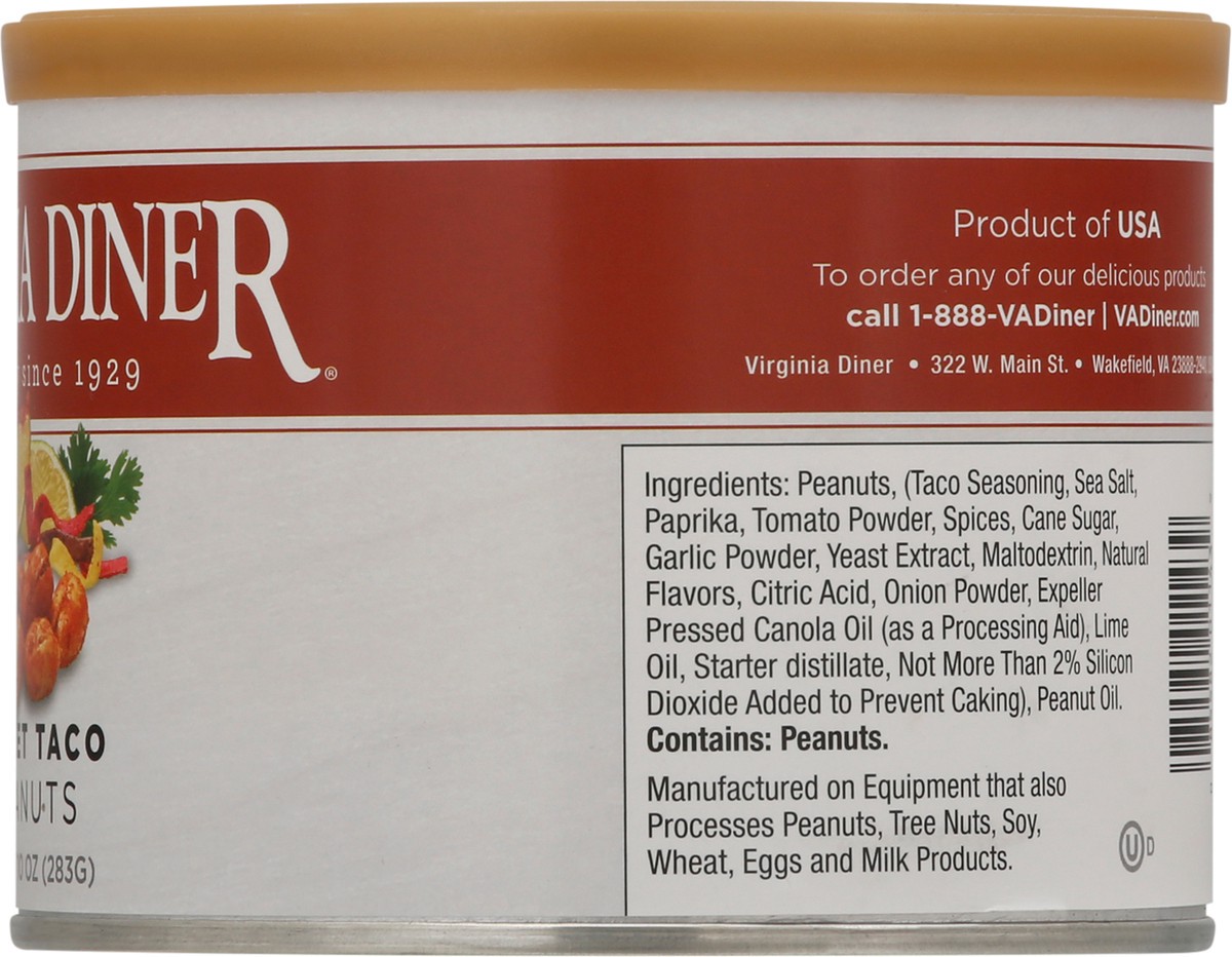 slide 9 of 9, Virginia Diner Street Taco Peanuts 10 oz Can, 10 oz