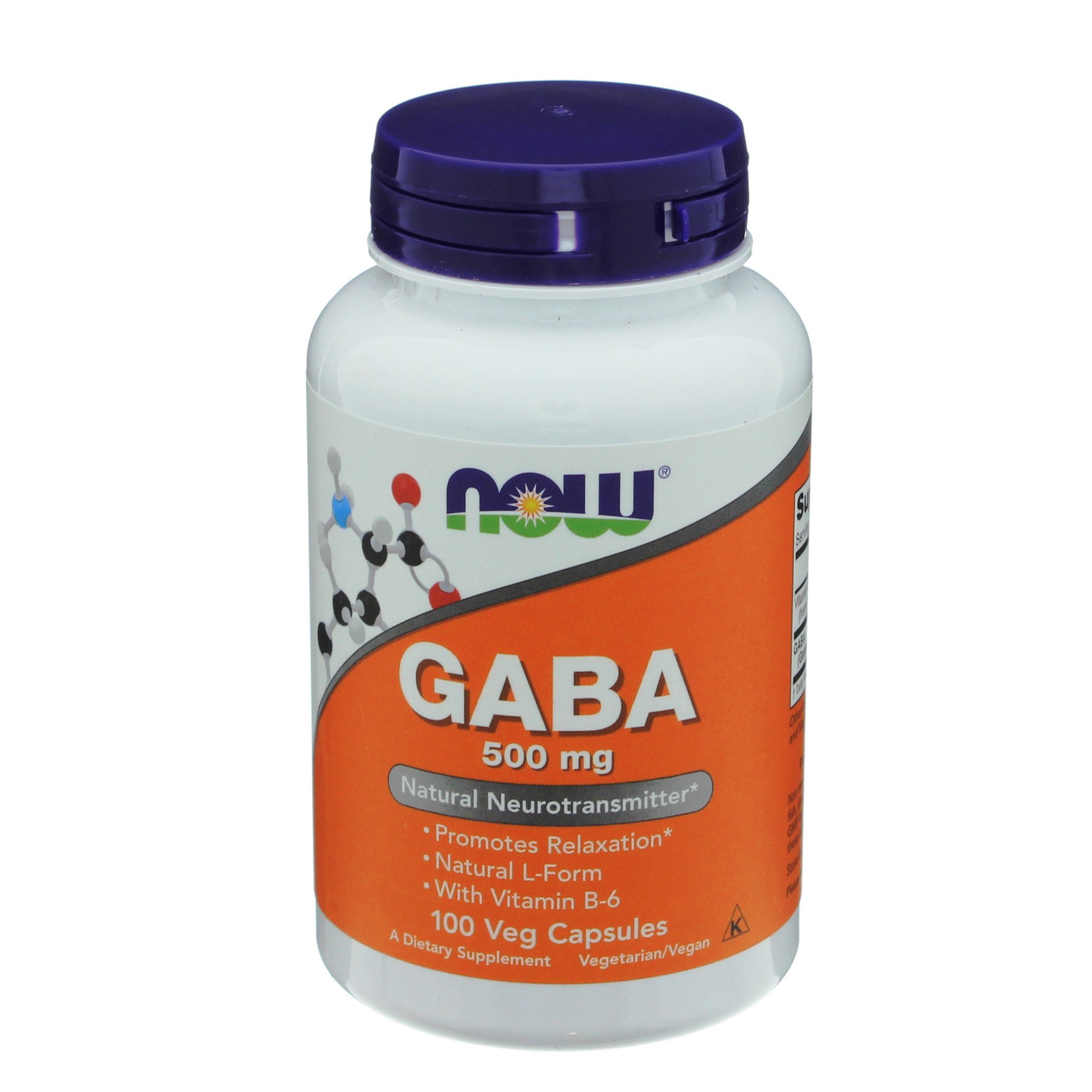 slide 1 of 2, NOW Gaba 500 mg Capsules, 100 ct