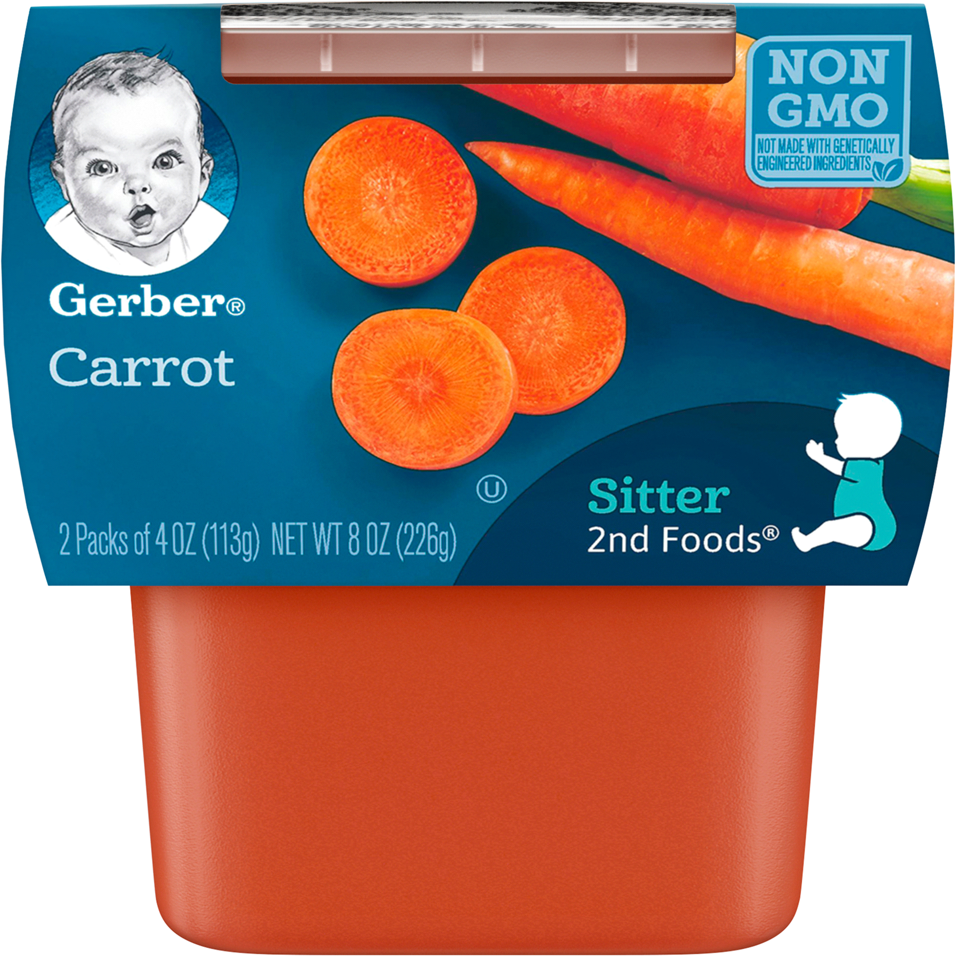 slide 1 of 1, Gerber Strain Carrots, 2 ct; 3.5 oz