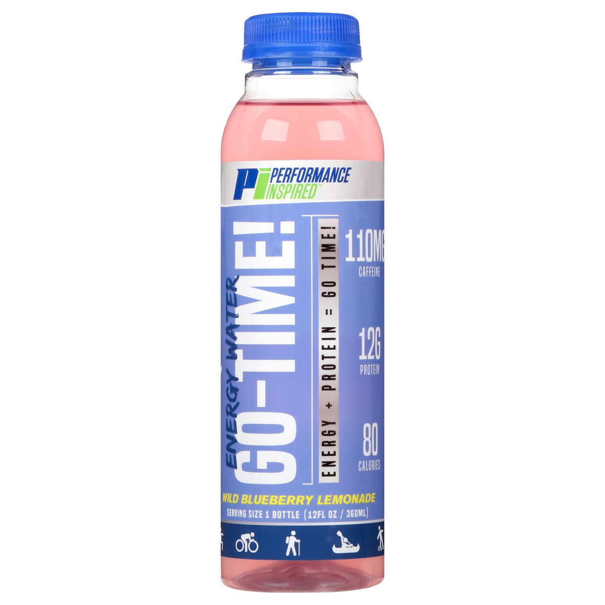 slide 3 of 13, Performance Inspired Nutrition Go-Time Wild Blueberry Lemonade Energy Water - 12 fl oz, 12 fl oz