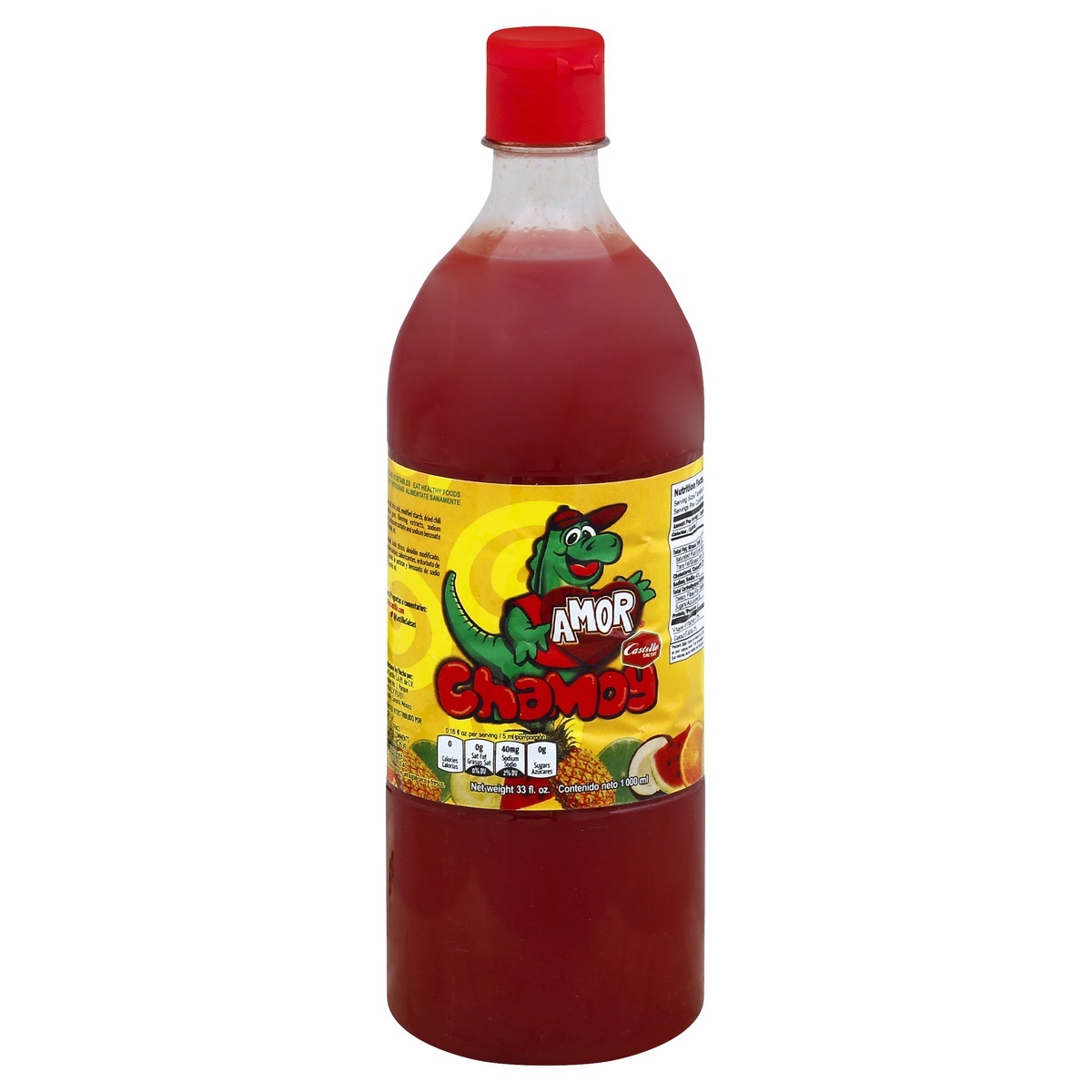 slide 1 of 4, Amor Chamoy Hot Sauce, 33 oz