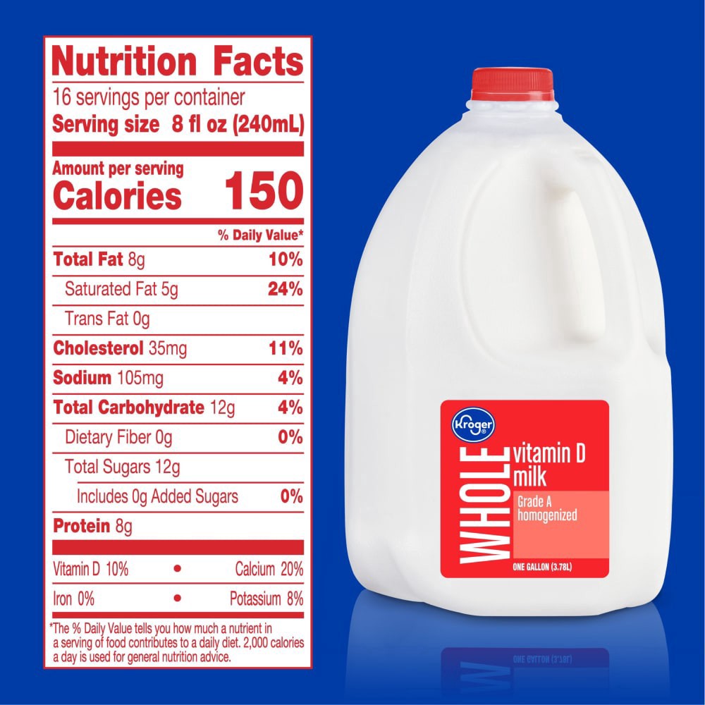 slide 3 of 4, Kroger Vitamin D Whole Milk, 1 gal