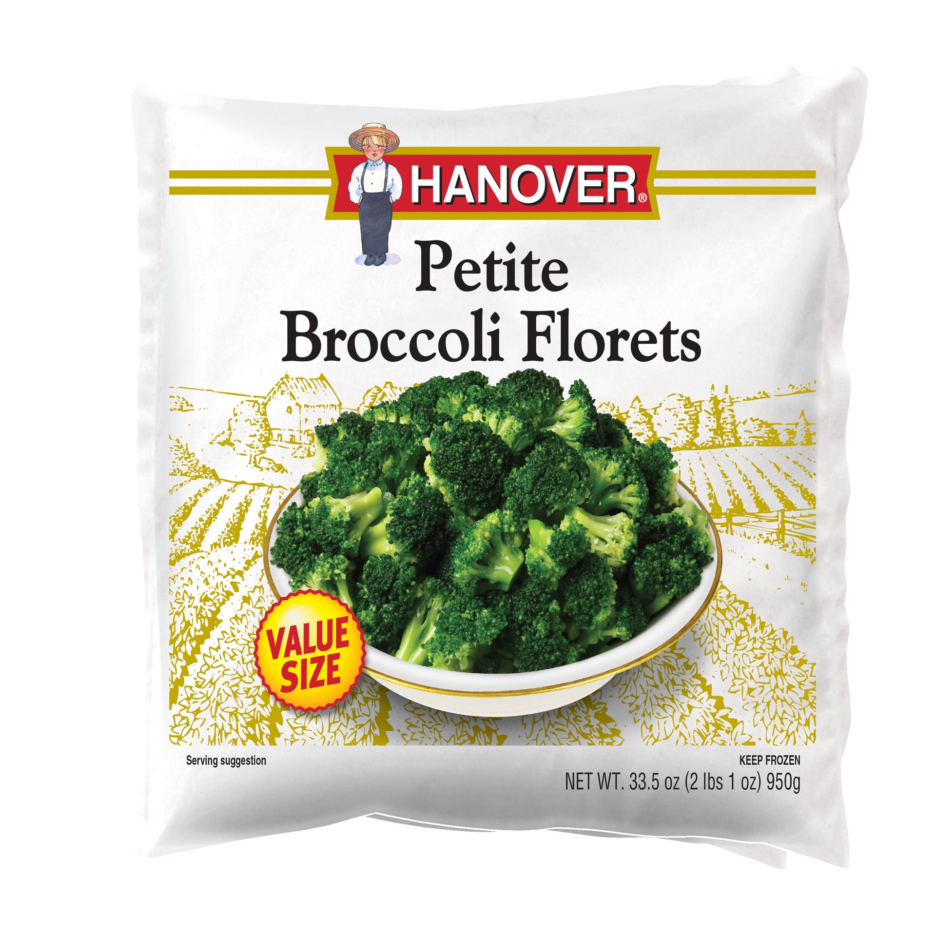 slide 1 of 1, Hanover Petite Broccoli Florets, 33.5 oz