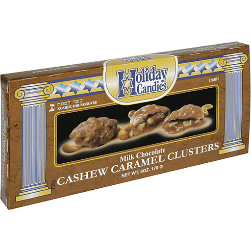 slide 1 of 1, Holiday Candies Milk Chocolate Cashew Caramel Clusters, 6 oz