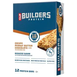 Clif Builders Crispy Peanut Butter Chocolate Flavored Protein Bars, 12 ct / 1.97 oz
