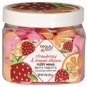 slide 1 of 1, Beauty 360 Strawberry & Orange Dream Fizzy Minis Bath Tablets, 10 oz