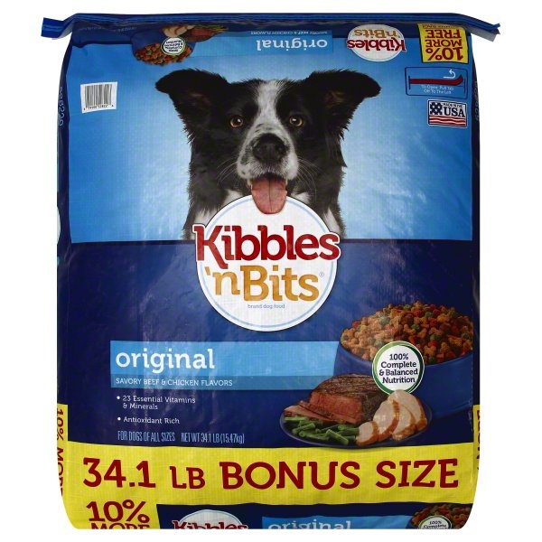 slide 1 of 6, Kibbles 'n Bits Original Savory Beef & Chicken Flavors Dry Dog Food, Bonus Bag, 496 oz