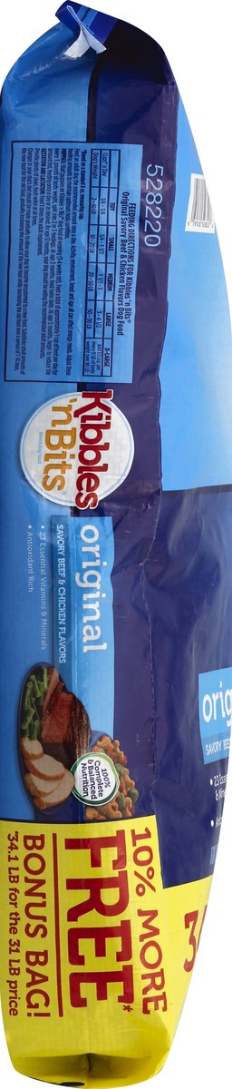 slide 3 of 6, Kibbles 'n Bits Original Savory Beef & Chicken Flavors Dry Dog Food, Bonus Bag, 496 oz