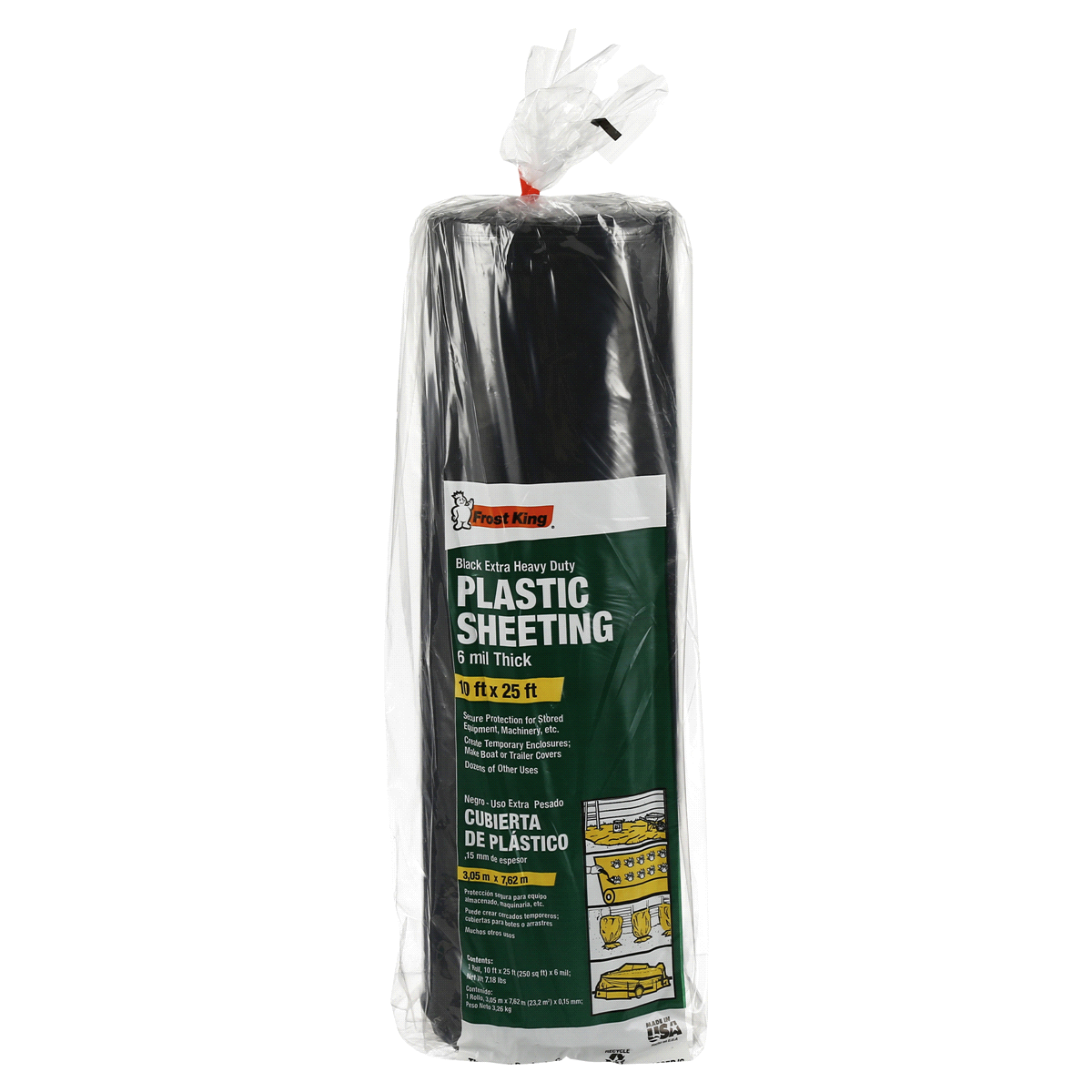 slide 1 of 1, Frost King All-Purpose Plastic Sheeting - Black, 10 ft x 25 ft