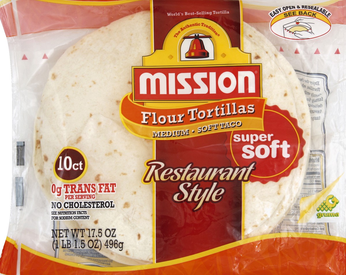 slide 2 of 6, Mission Super Soft Restaurant Flour Tortillas-Mission Foods, 17.5 oz