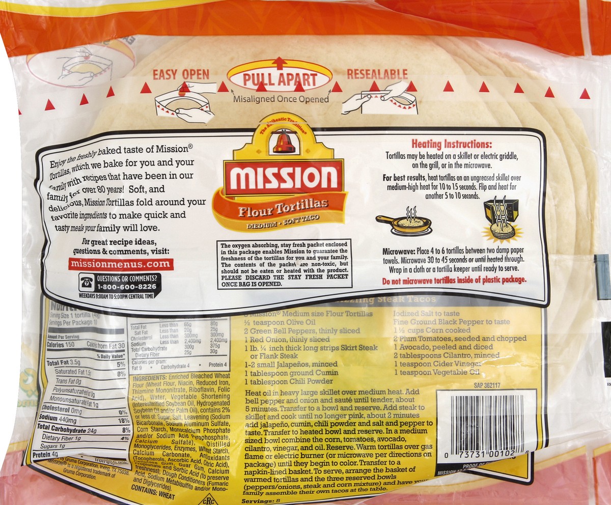 slide 6 of 6, Mission Super Soft Restaurant Flour Tortillas-Mission Foods, 17.5 oz