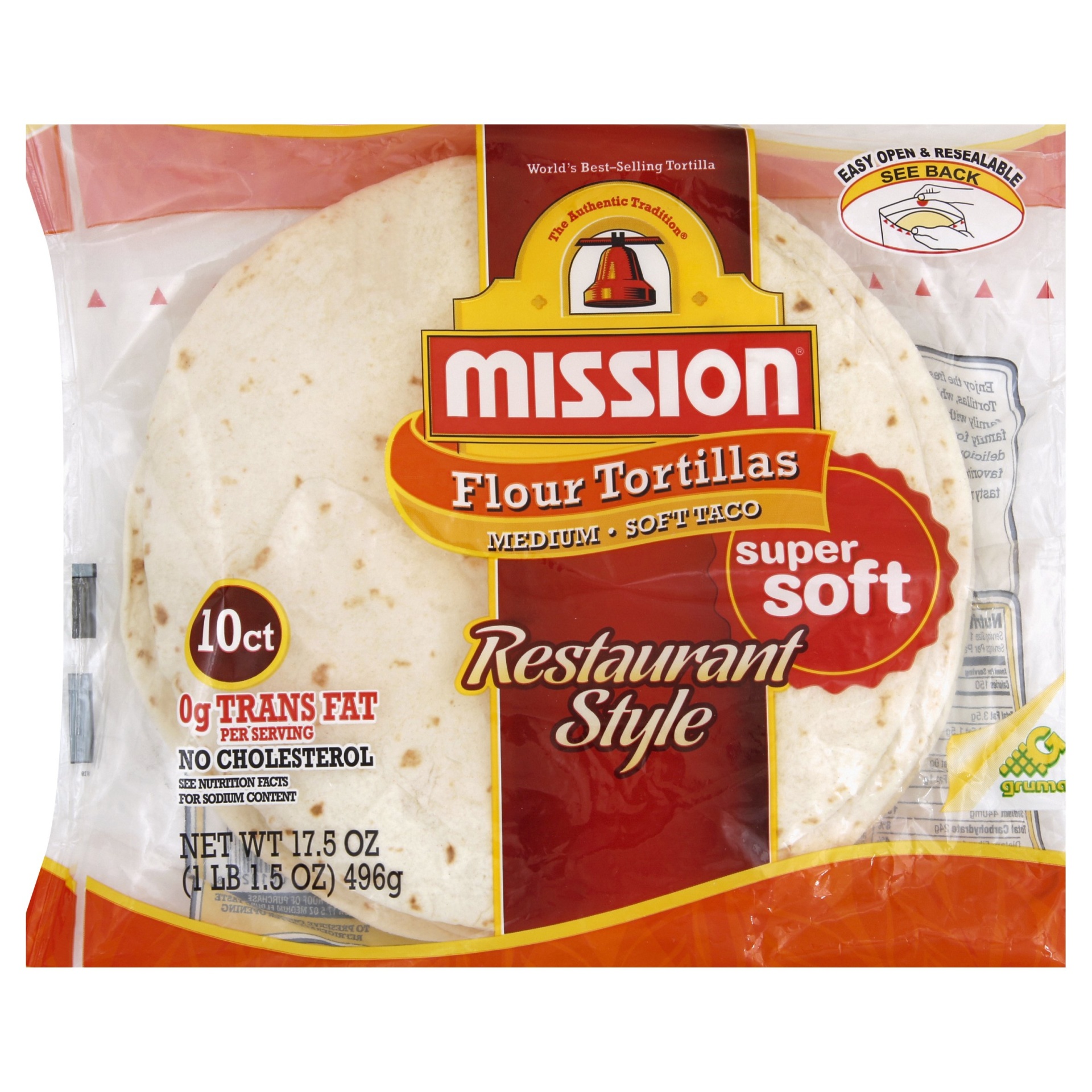 slide 1 of 1, Mission 8' Soft Taco Flour Tortillas, 10 ct; 17.5 oz