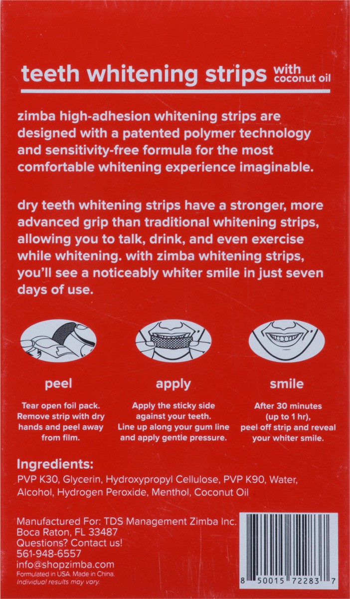 slide 5 of 9, Zimba Coconut Teeth Whitening Strips 28 ea, 28 ct