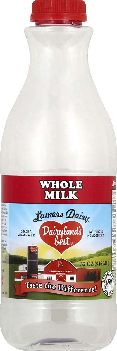 slide 1 of 1, Dairylands Best Milk, Whole, 32 oz