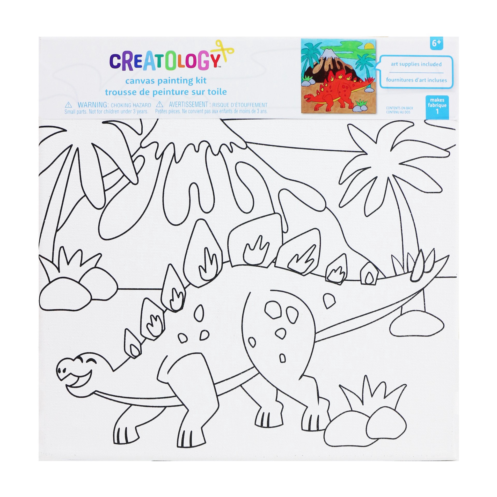 slide 2 of 5, Dinosaur Canvas Painting Kit By Creatology, 10 in x 10 in