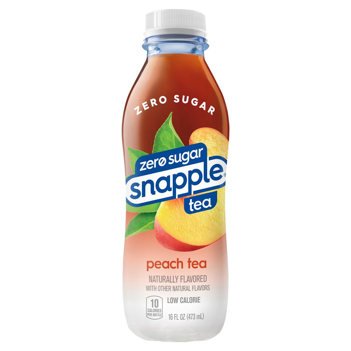 slide 2 of 12, Snapple Zero Sugar Peach Tea, 16 fl oz recycled plastic bottle, 16 fl oz