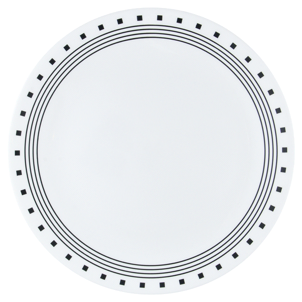 slide 4 of 9, Corelle Livingware City Block Dinner Plate - White/Black, 10.25 in