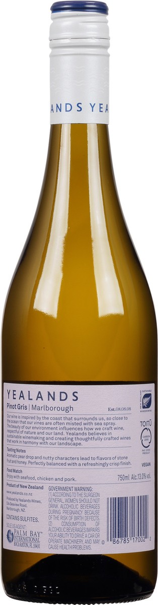 slide 6 of 9, Yealands Pinot Gris, 750ml, 750 ml