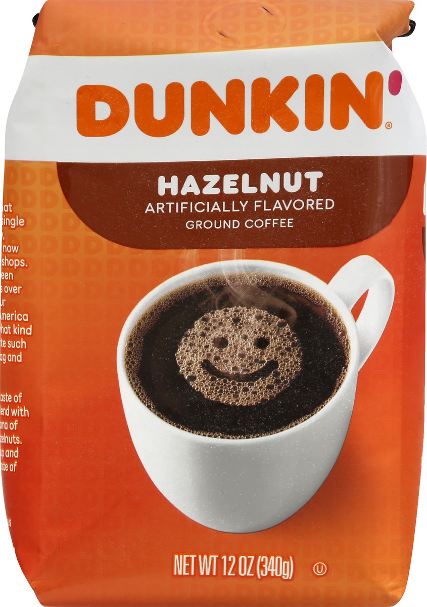 slide 4 of 12, Dunkin' Donuts® ground coffee, hazelnut, 12 oz