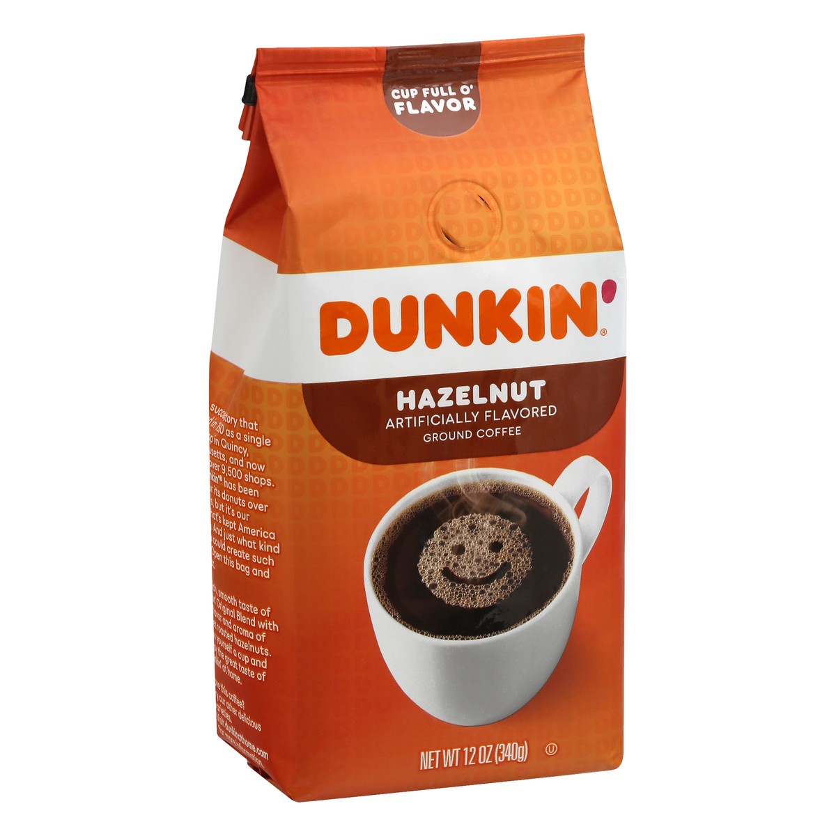 slide 8 of 12, Dunkin' Donuts® ground coffee, hazelnut, 12 oz