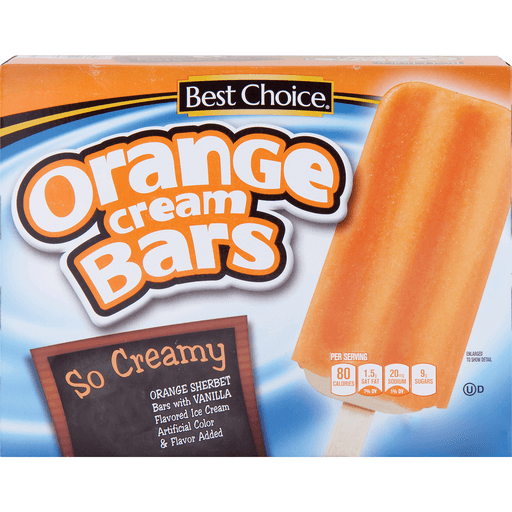 slide 1 of 1, Best Choice Orange Cream Ice Cream Bars, 12 ct