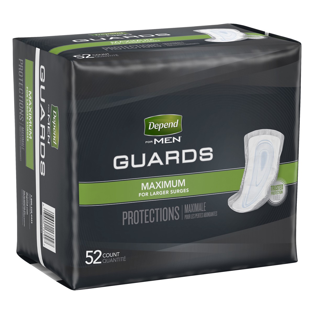 slide 9 of 9, Depend For Men Maximum Guards 52 Count, 52 ct