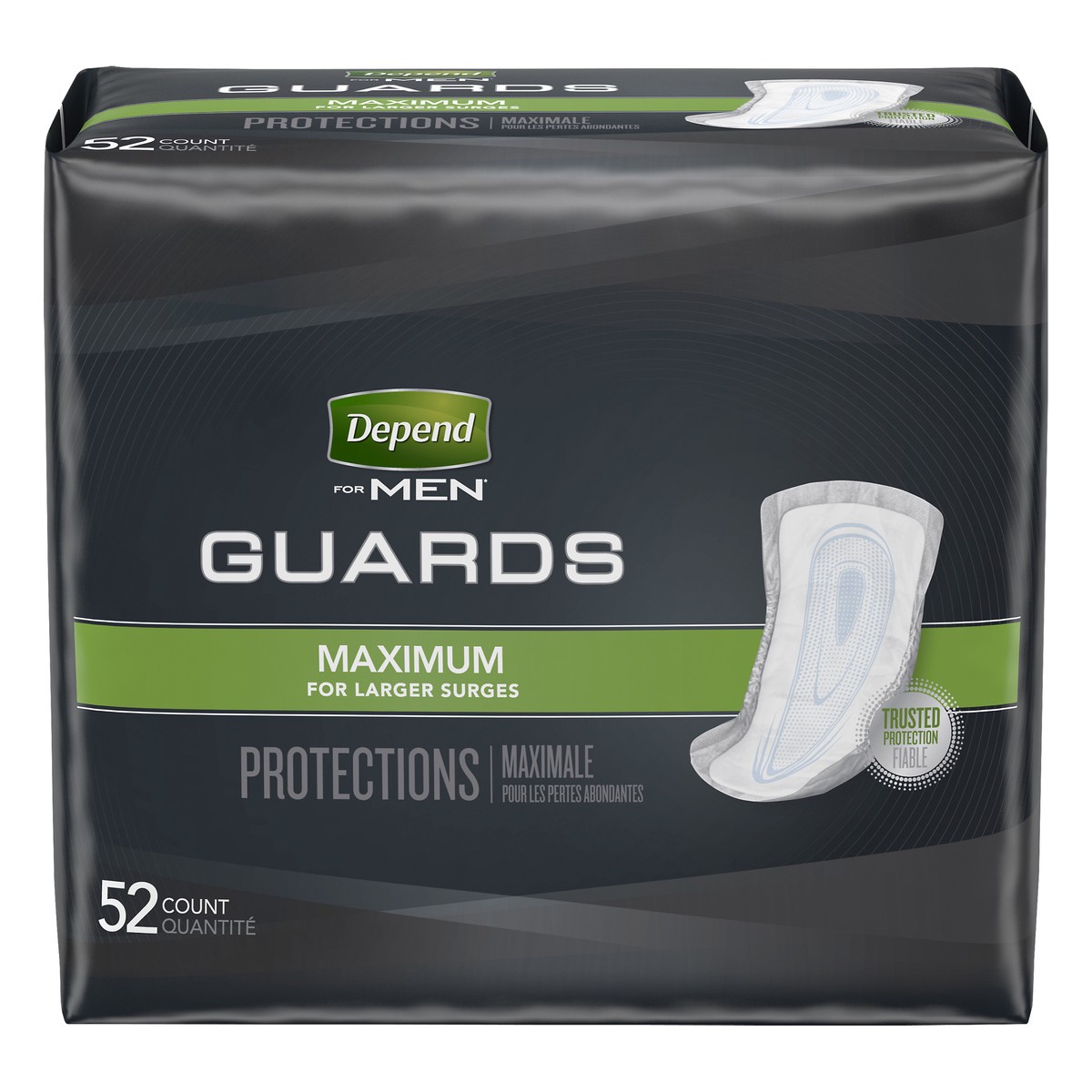 slide 1 of 9, Depend For Men Maximum Guards 52 Count, 52 ct