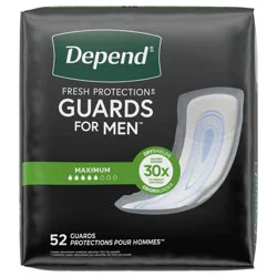 Depend Guards Incontinence Pads for Men, Maximum Absorbency, 52 Count