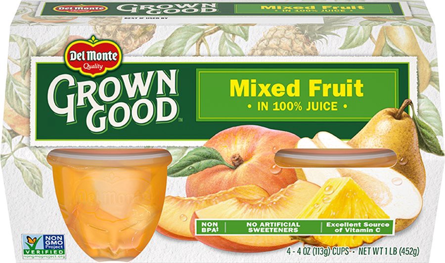 slide 1 of 1, Del Monte Grown Good Mixed Fruit 4 oz Cups, 4 ct