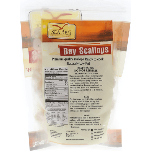 slide 5 of 5, Seabest Retail Bag Scallops, 16 oz