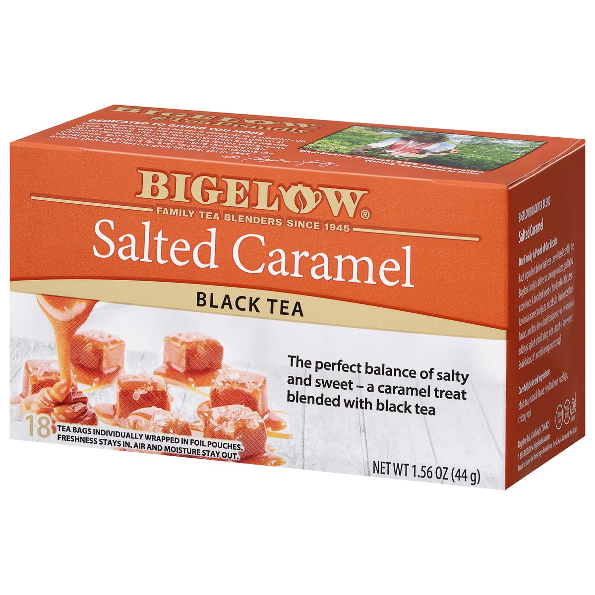 slide 2 of 9, Bigelow Salted Caramel Black Tea 18 Tea Bags, 1.56 oz