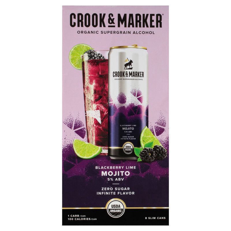 slide 5 of 7, Crook & Marker Blackberry Lime Can, 8 ct; 12 oz