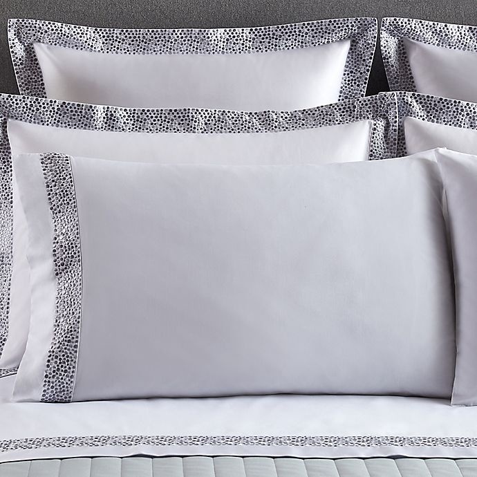 slide 3 of 3, Frette At Home Puntini 280-Thread Count King Sheet Set - White/Grey, 1 ct