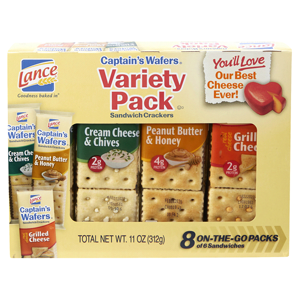 slide 1 of 1, Lance Captain's Wafers Variety Pack, 8 ct; 11 oz