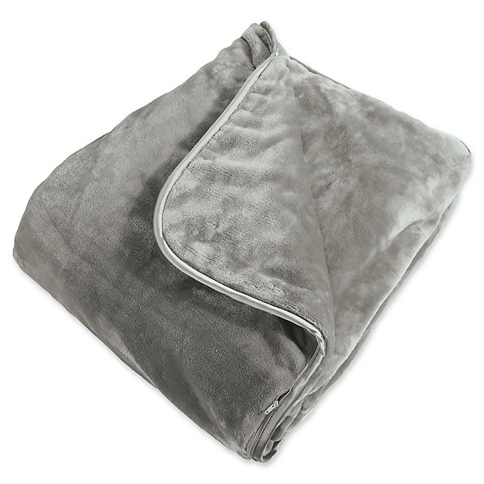 slide 1 of 5, Brookstone Weighted Blanket - Grey, 1 ct