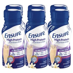 Ensure High Protein Nutrition Shake Vanilla Ready-to-Drink 6-8 fl oz Bottles