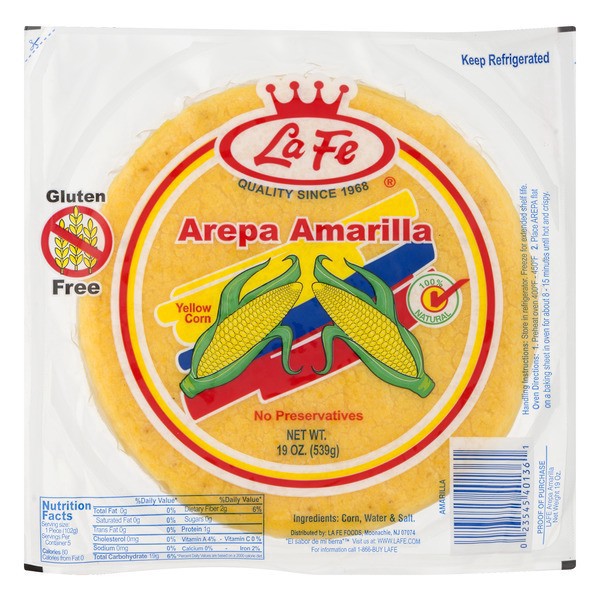 slide 1 of 1, La Fe Arepa Yellow, 19 oz