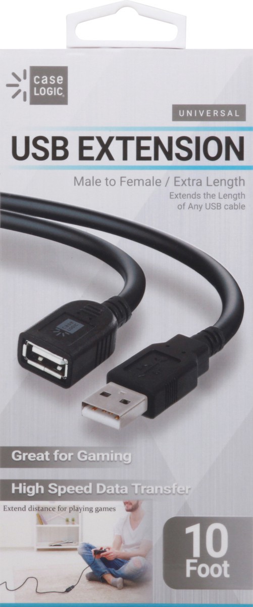 slide 1 of 10, Case Logic Universal Male to Female Extra Length 10 Foot USB Extension 1 ea, 1 ea