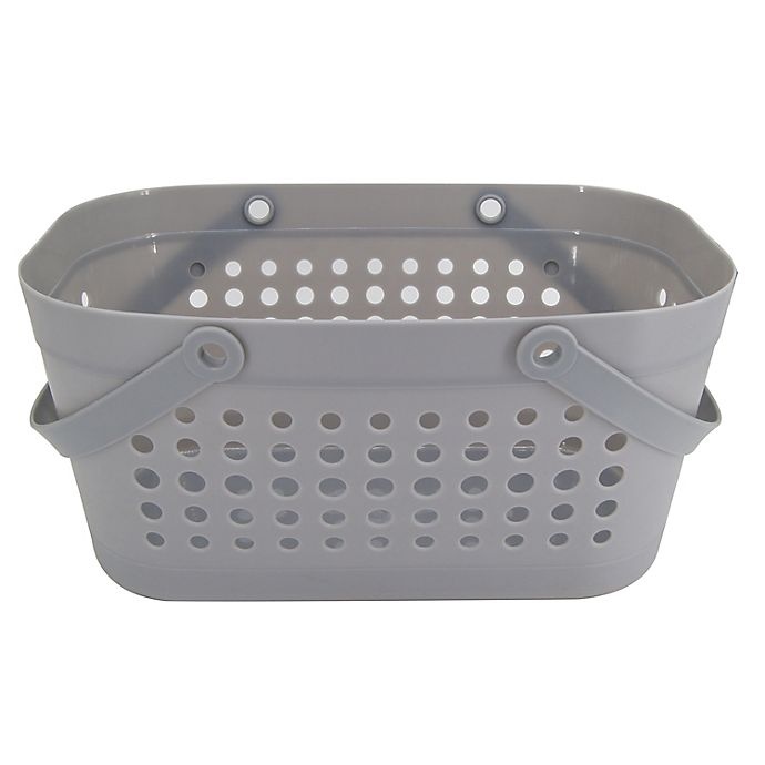 slide 1 of 1, Simply Essential Large Plastic Shower Tote - Grey, 1 ct