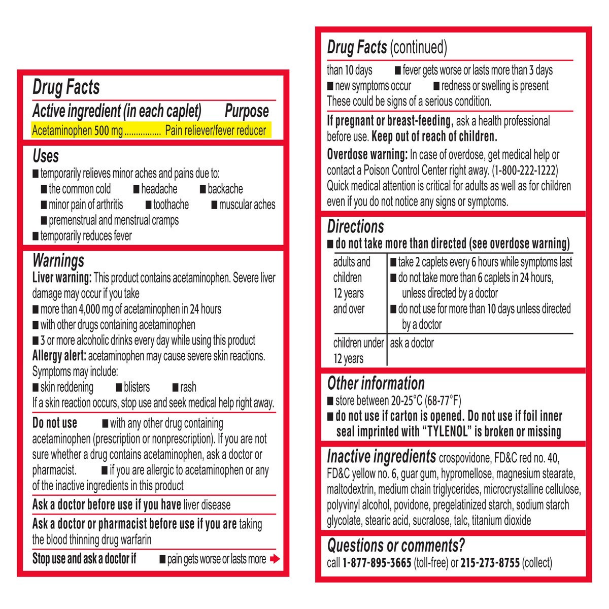 slide 6 of 12, Tylenol Extra Strength Easy To Swallow Caplets With Gentleglide Coating Technology, 500 mg, 50 Count, 50 ct